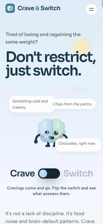Crave & Switch app — don’t restrict, just switch