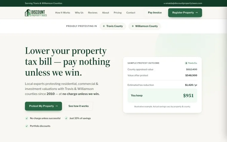 Discount Property Taxes homepage