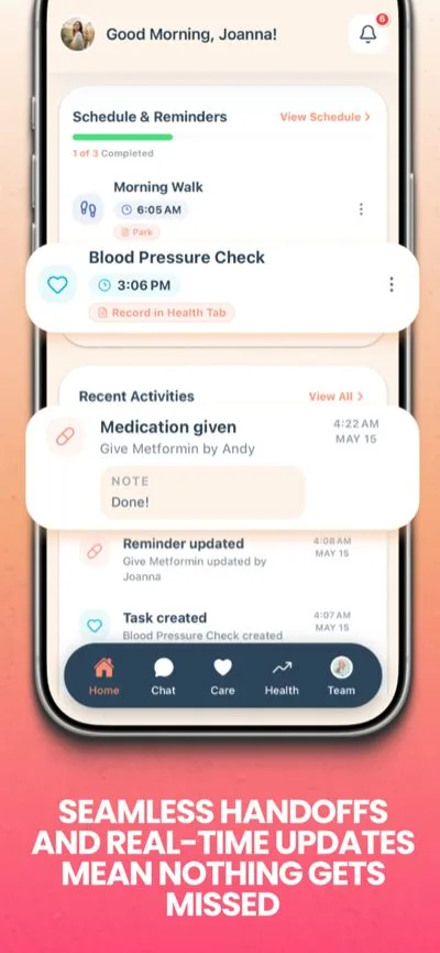 Hyey family caregiver app screenshot