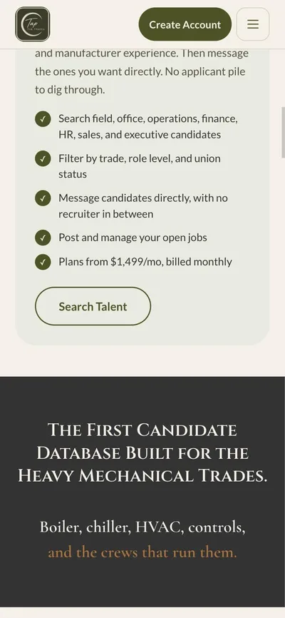 Tap the Trades — search and message candidates directly